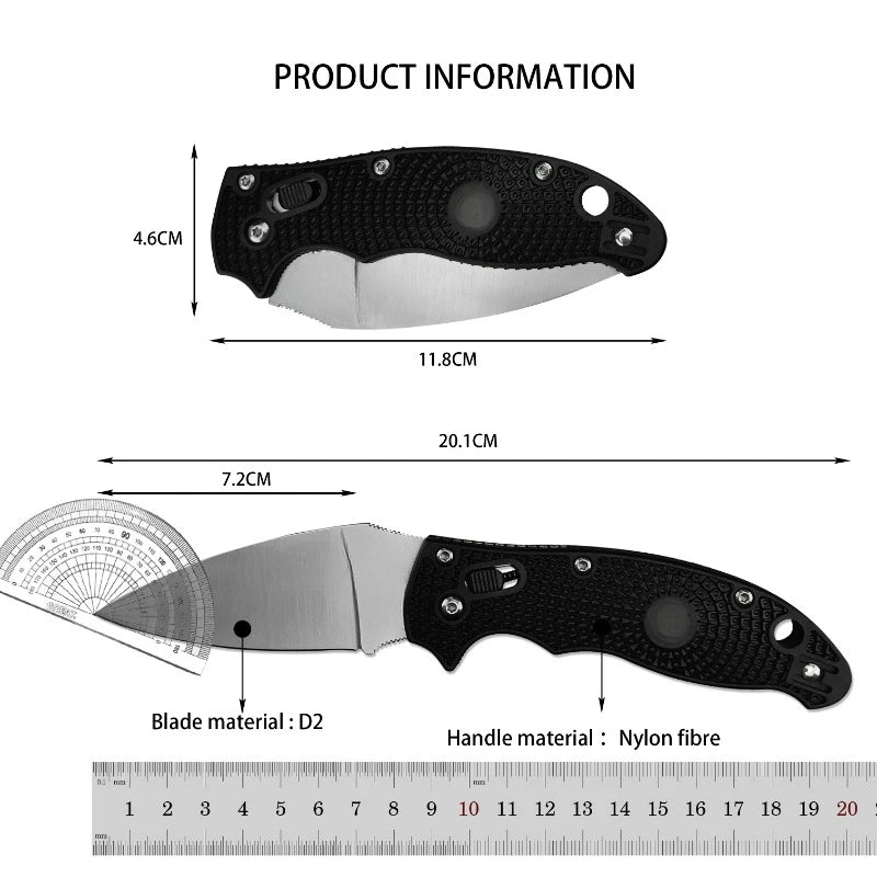 C101 Lock Knife Nylon Fiberglass Handle EDC Multitool Camping Folding Knife Survival Hiking Fishing Utility Tool