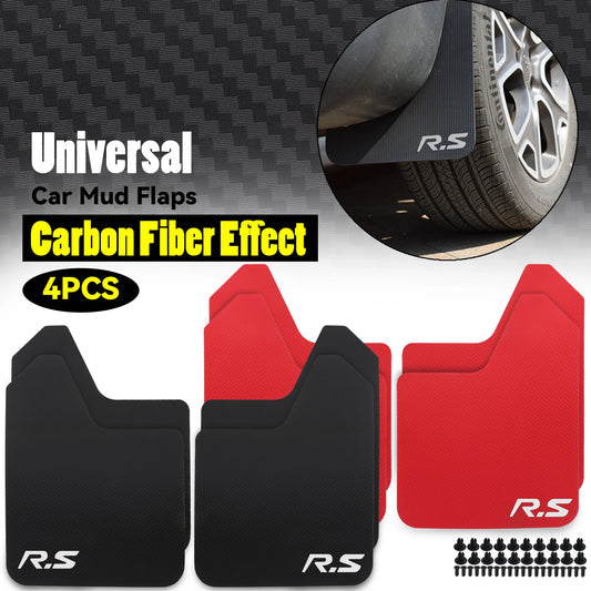 Universal Rally Style Mud Flaps fits most Cars Light Trunks and SUVs  in Red or Black