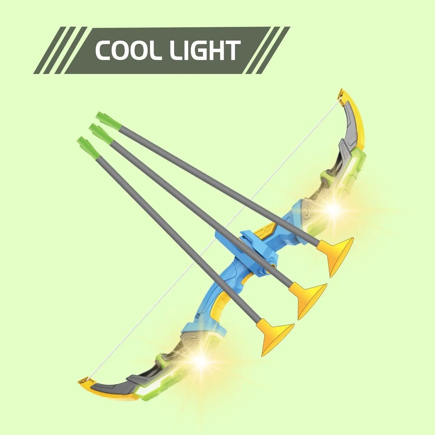 Kids Bow and Arrow Set, Light Up LED Archery Toy, 10 Suction Arrows Ages 12+
