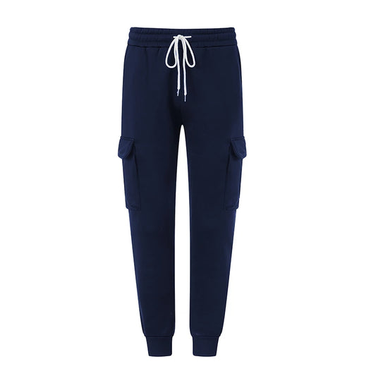Men s Stylish Fleece Jogger Pants with Drawstring Waistband Solid Color