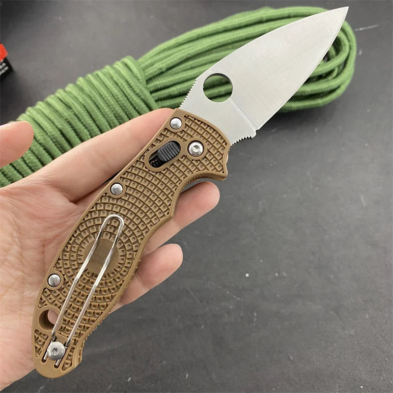 C101 Lock Knife Nylon Fiberglass Handle EDC Multitool Camping Folding Knife Survival Hiking Fishing Utility Tool