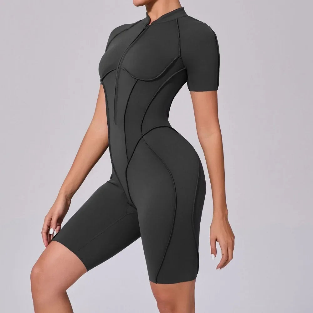 For Women Sports Jumpsuits Sets Fitness Bodysuit Shorts Gym