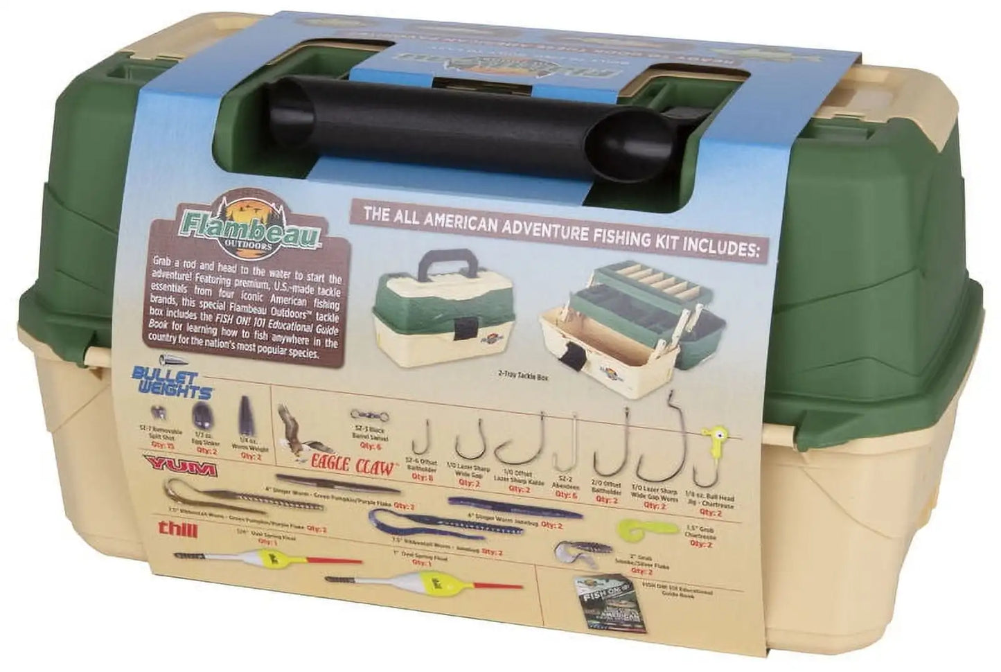 Outdoors Fishing Tackle Box and Bait Storage Kit with Two Tray Design