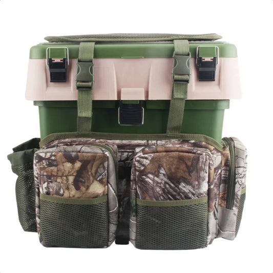 Nylon Fishing Backpack Multifunctional Tackle Case with Lure Storage and Multiple Pockets