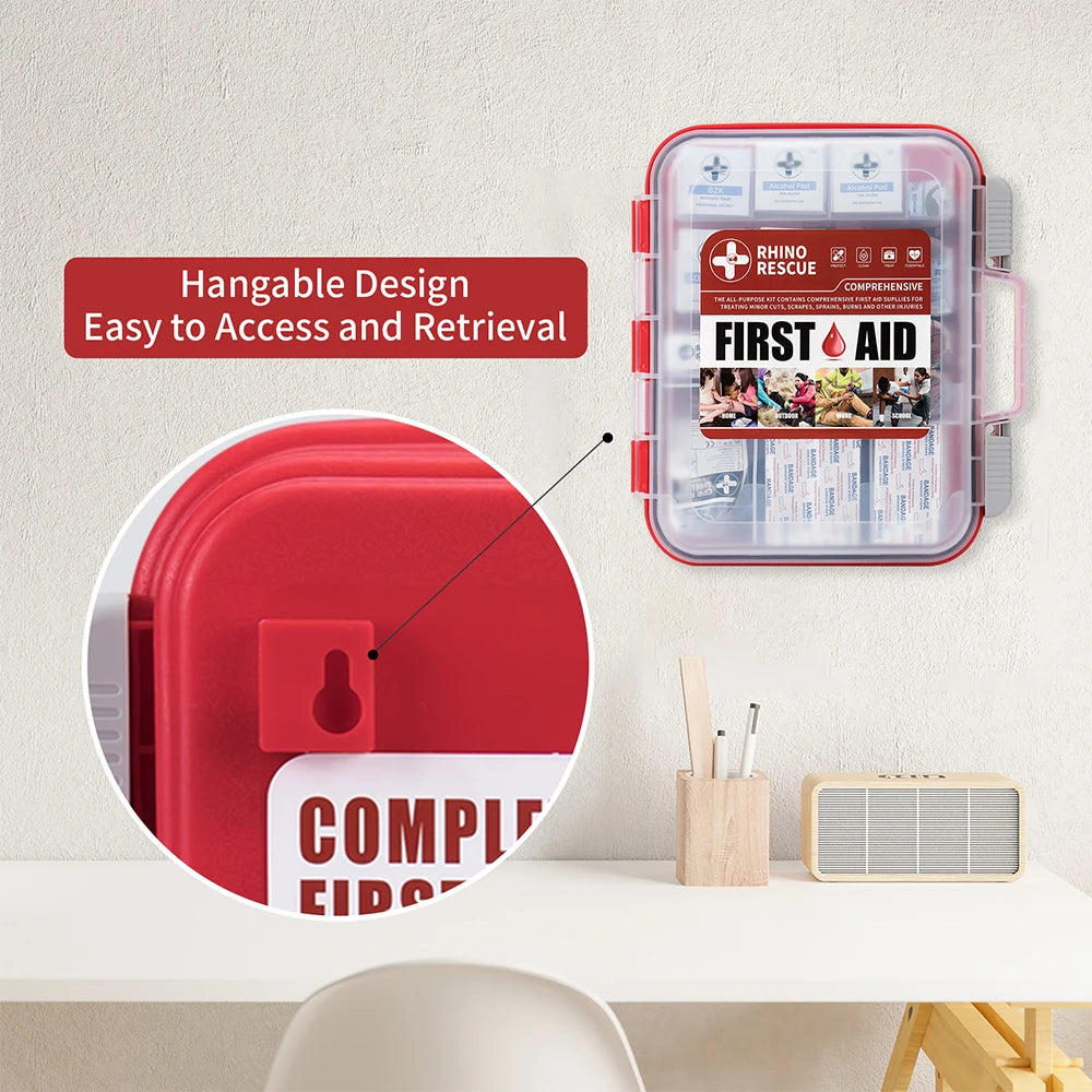 RHINO RESCUE 350 Pieces OSHA All-Purpose First Aid Kit,