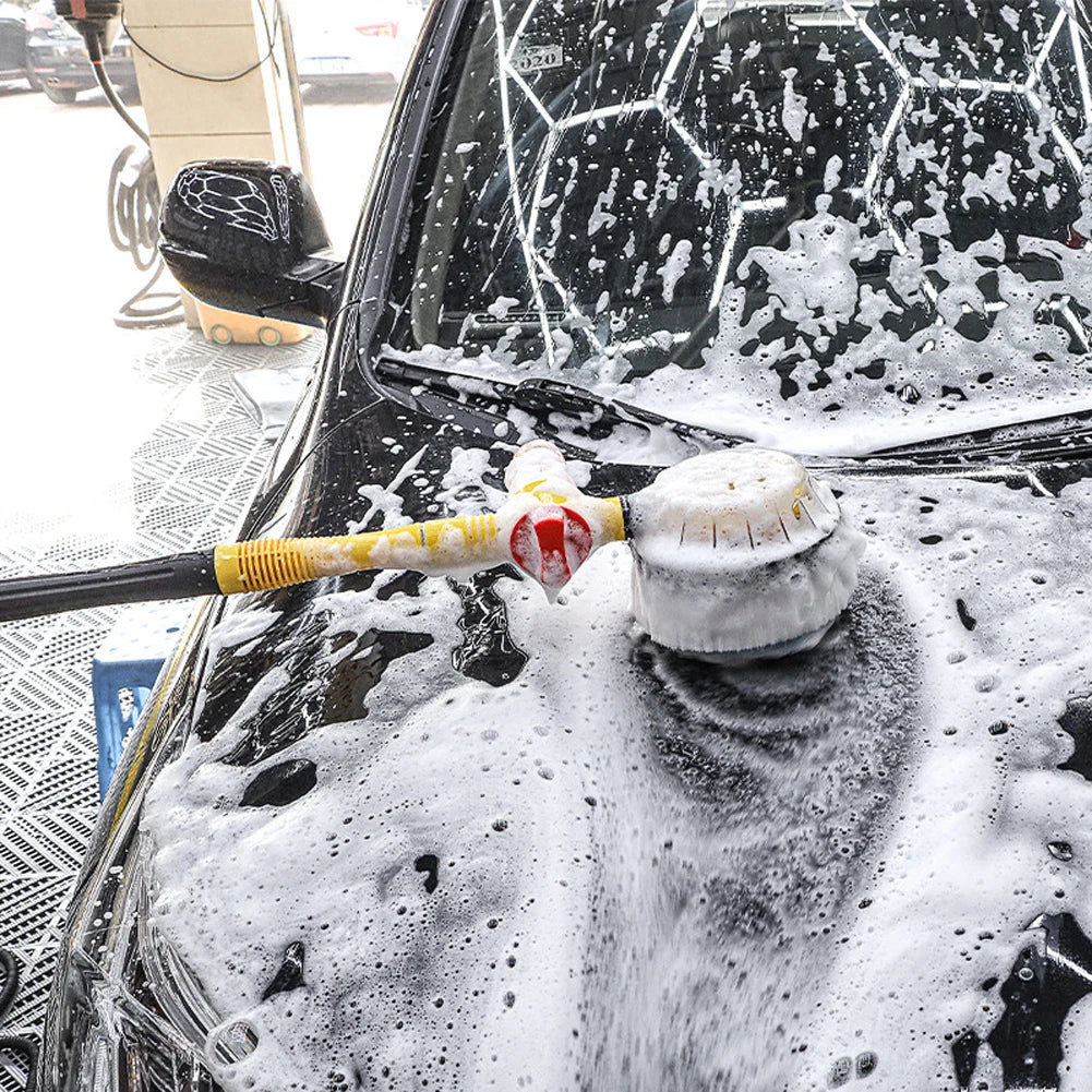 Car Cleaning Brush Car Wash Foam Brush  Adjustable Spray Foam Rotating Brush