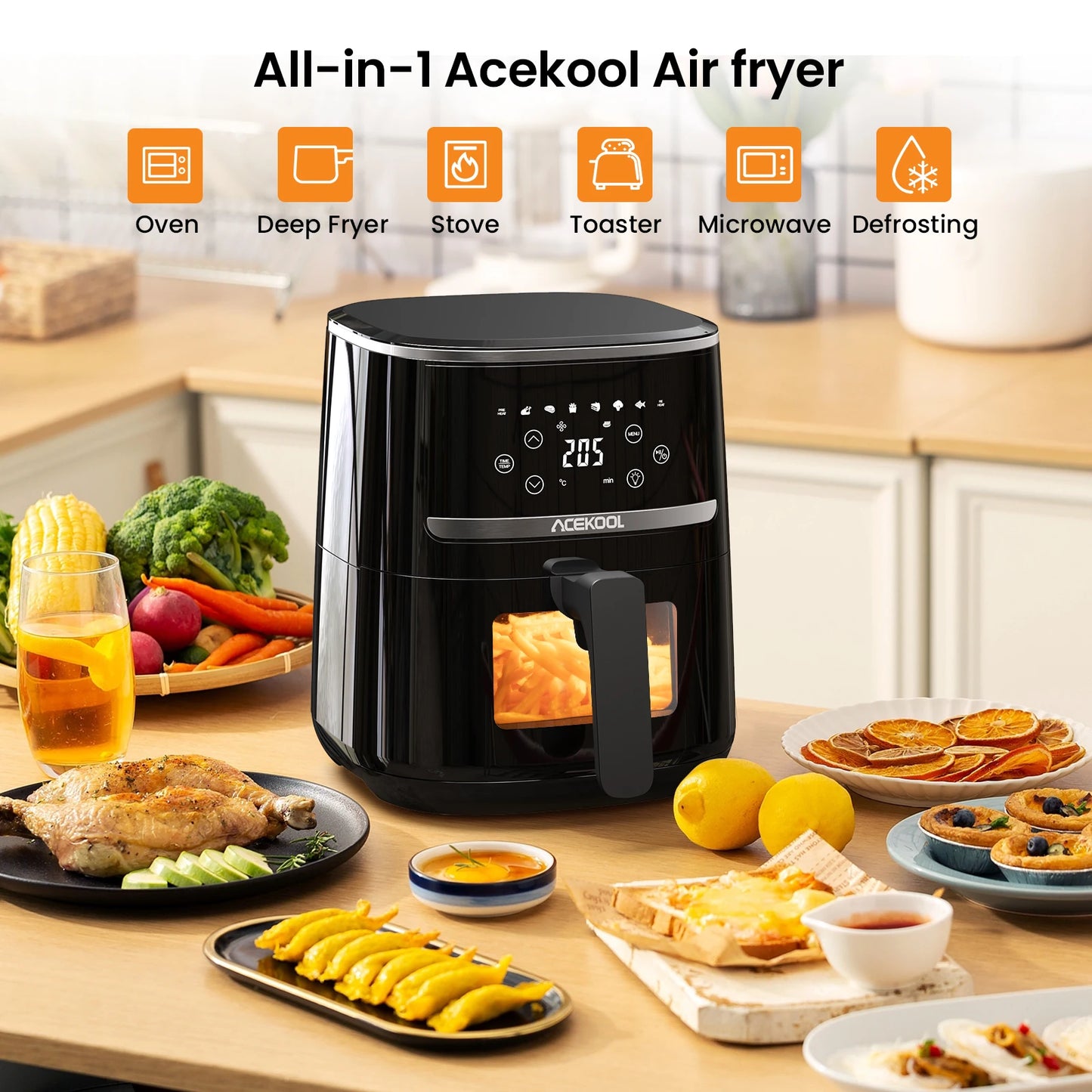 5 Quart Digital Display Air Fryer Toaster Oven Combo