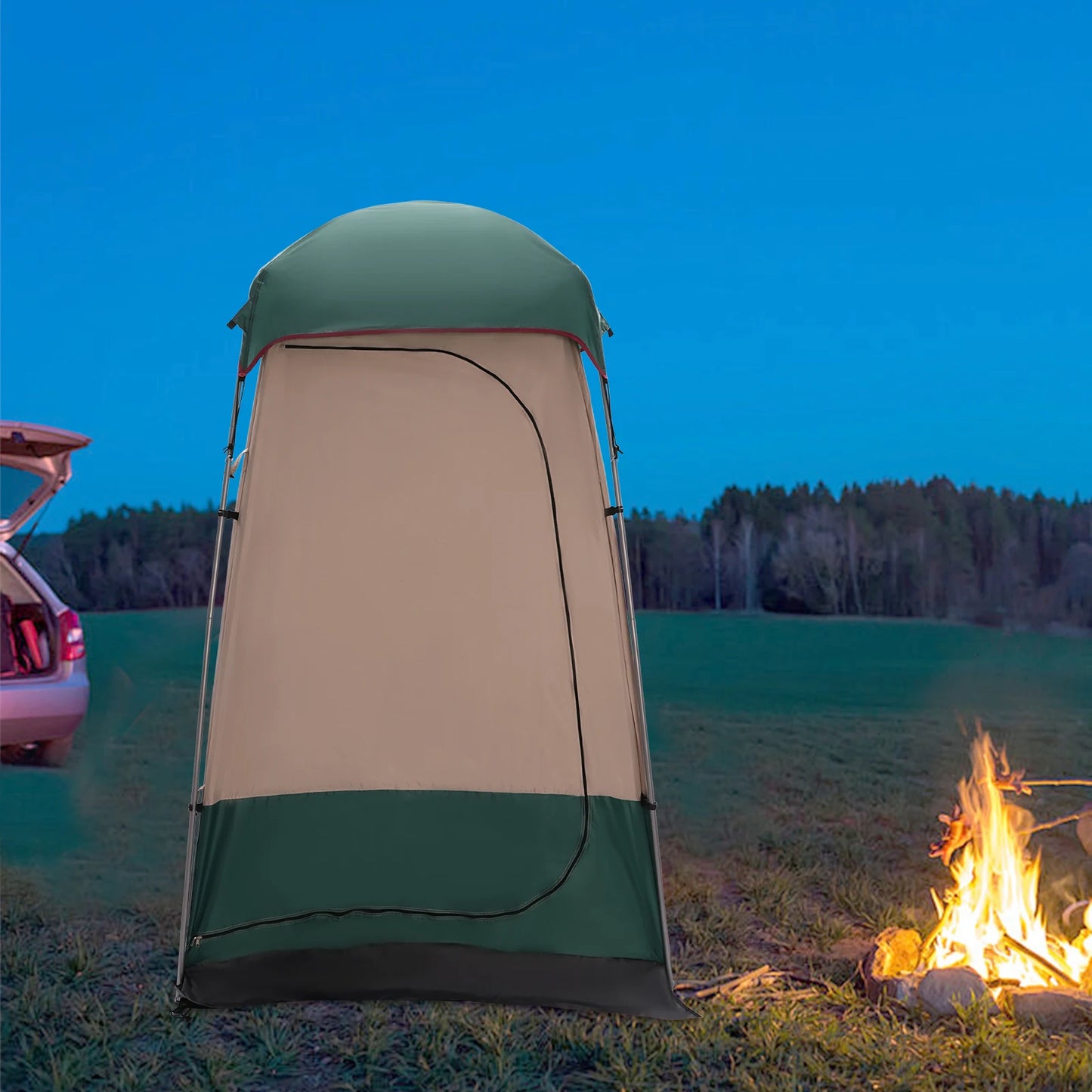 Portable Privacy Shower Tent Outdoor Changing Room Shelter for Camping Hiking Beach Toilet Green