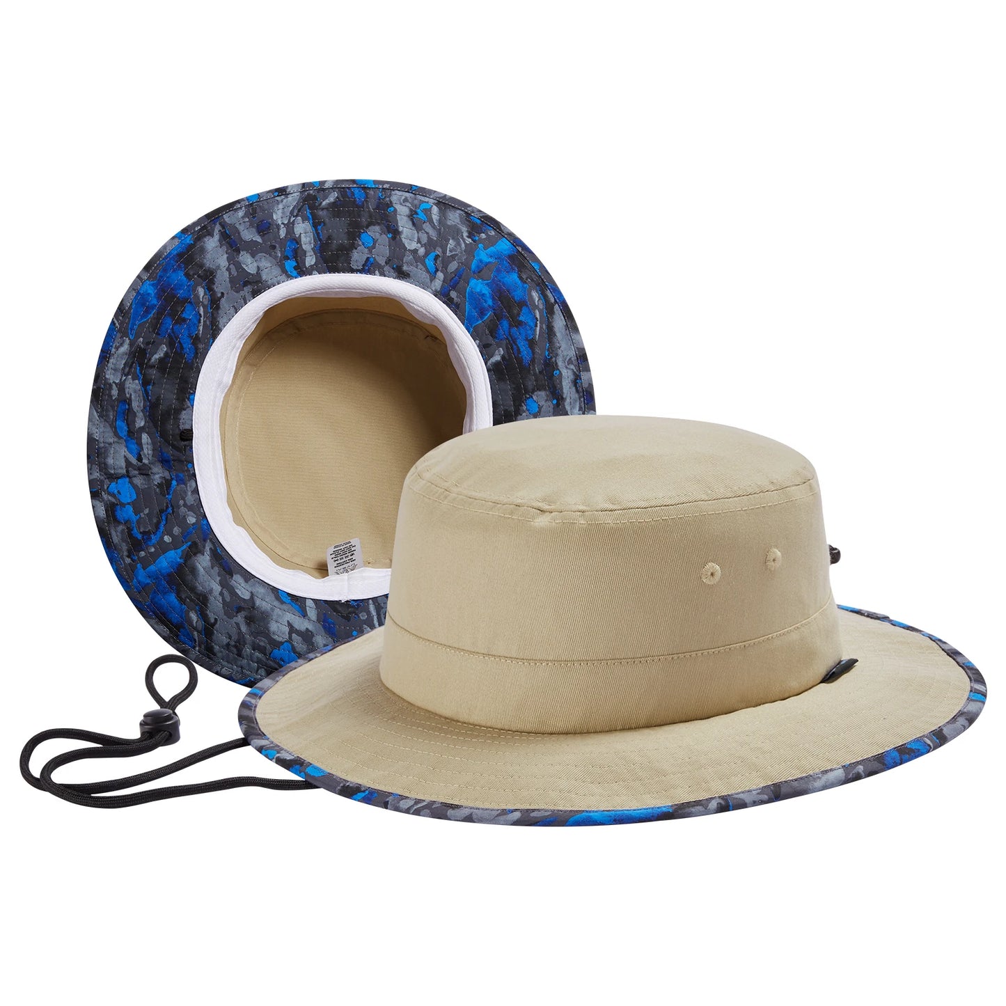 UPF 50 Plus Foldable Sun Hat Patterned Under Brim Bucket Hat for Summer Hiking Fishing Beach Safari for Men and Women