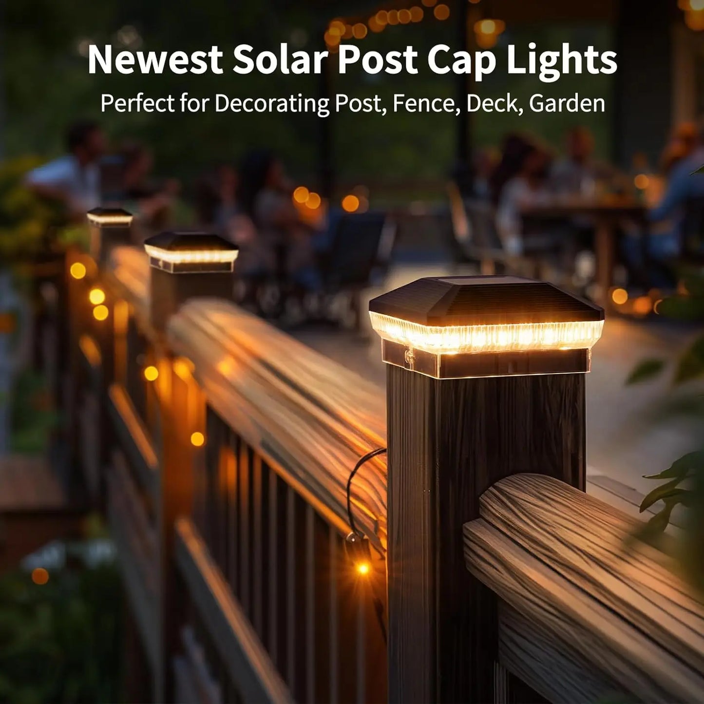 6 Pack 4x4 Solar Post Lights Outdoor 40 LEDs 30 Lumens Fence Post Solar Lights with 3 Modes