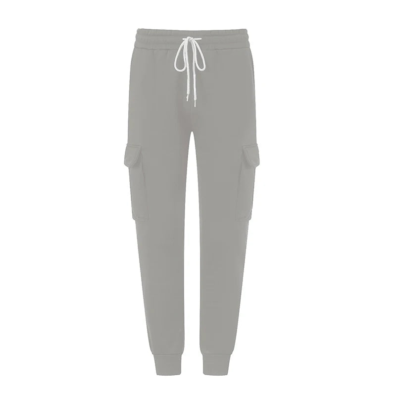 Men s Stylish Fleece Jogger Pants with Drawstring Waistband Solid Color