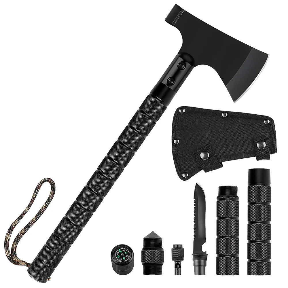 Multi Function Survival Axe Portable Foldable Tactical Tomahawk Outdoor Camping Firewood Chopping Tool Kit