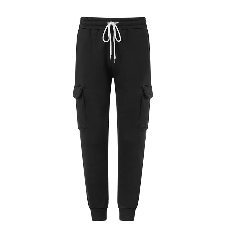 Men s Stylish Fleece Jogger Pants with Drawstring Waistband Solid Color