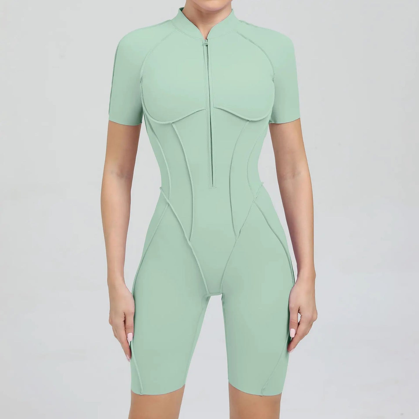 For Women Sports Jumpsuits Sets Fitness Bodysuit Shorts Gym