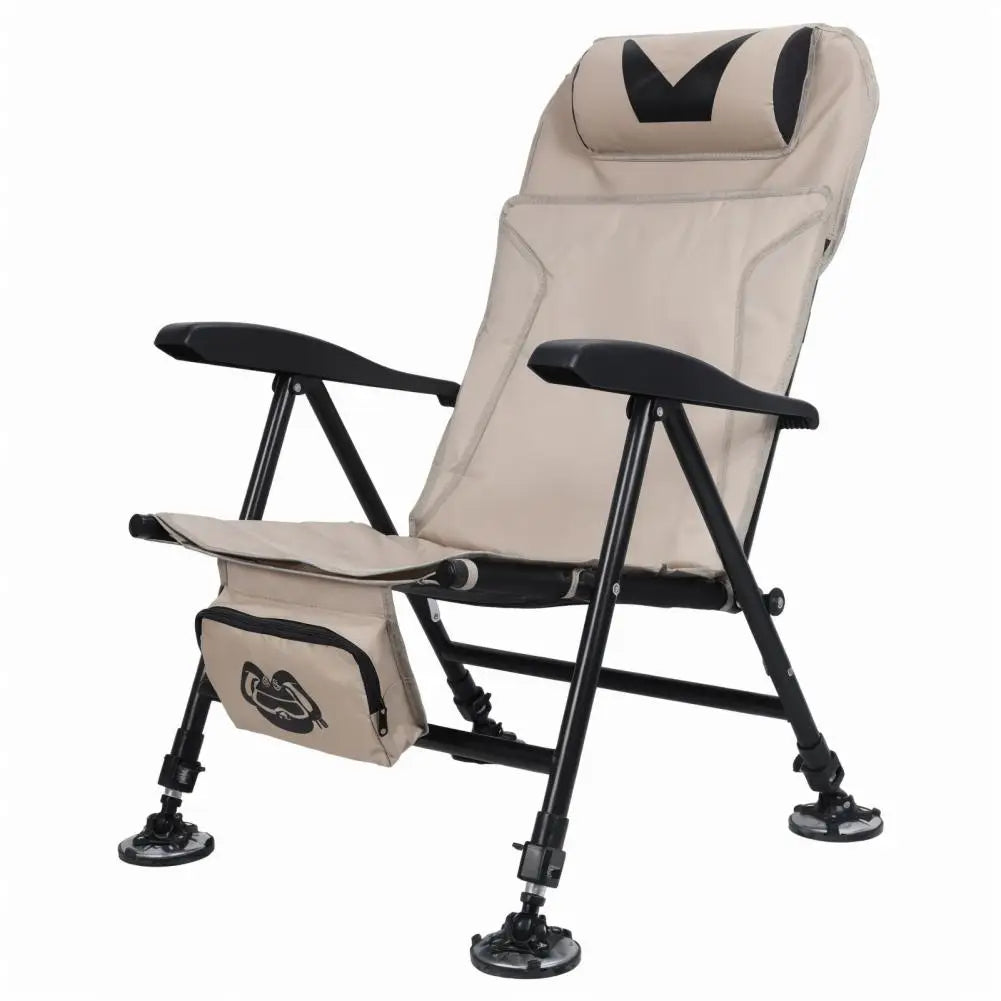Reclining Fishing Chair Foldable Outdoor Chair with Storage Bag Portable Oxford Cloth Hunting Seat
