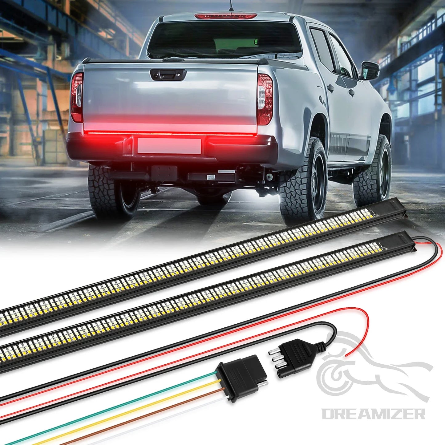Universal 4 Row 60 Inch Pickup Truck Rear Tailgate Light Bar