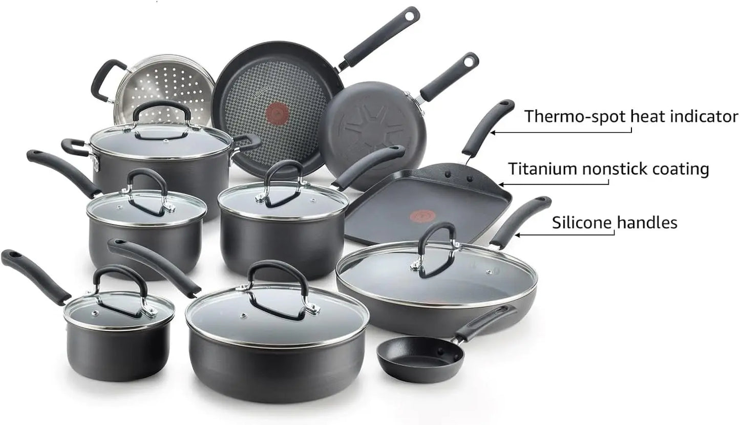 Ultimate Hard Anodized Nonstick Cookware Set 17Piece