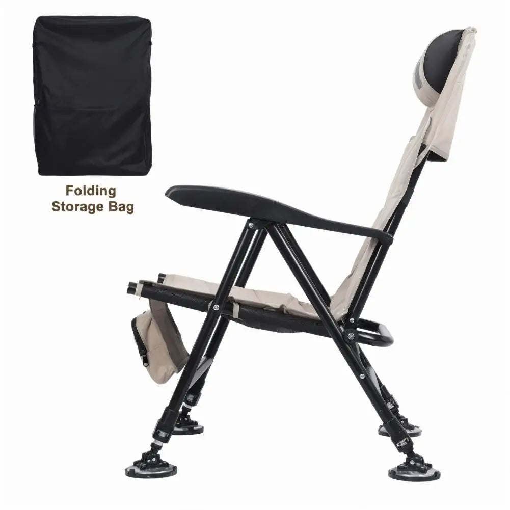 Reclining Fishing Chair Foldable Outdoor Chair with Storage Bag Portable Oxford Cloth Hunting Seat
