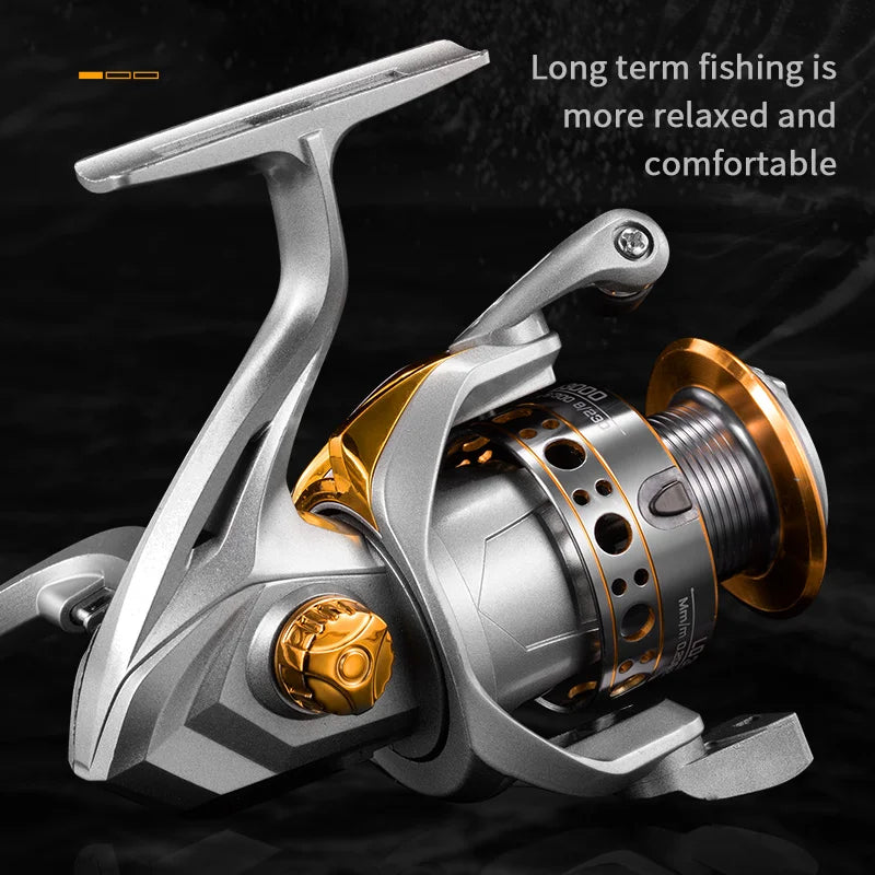 LD Series 5.2 1 Alloy Fishing Reel with Carbon Drag and Wood Handle for Freshwater and Saltwater Spinning Fishing