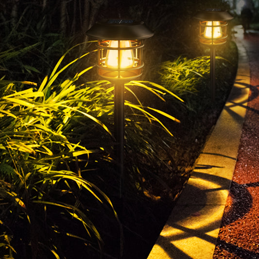 8 Pack Large Warm Light Solar Pathway Lights Outdoor Garden Yard Lights Auto On Off Solar Landscape Lighting for Lawn Patio Walkway
