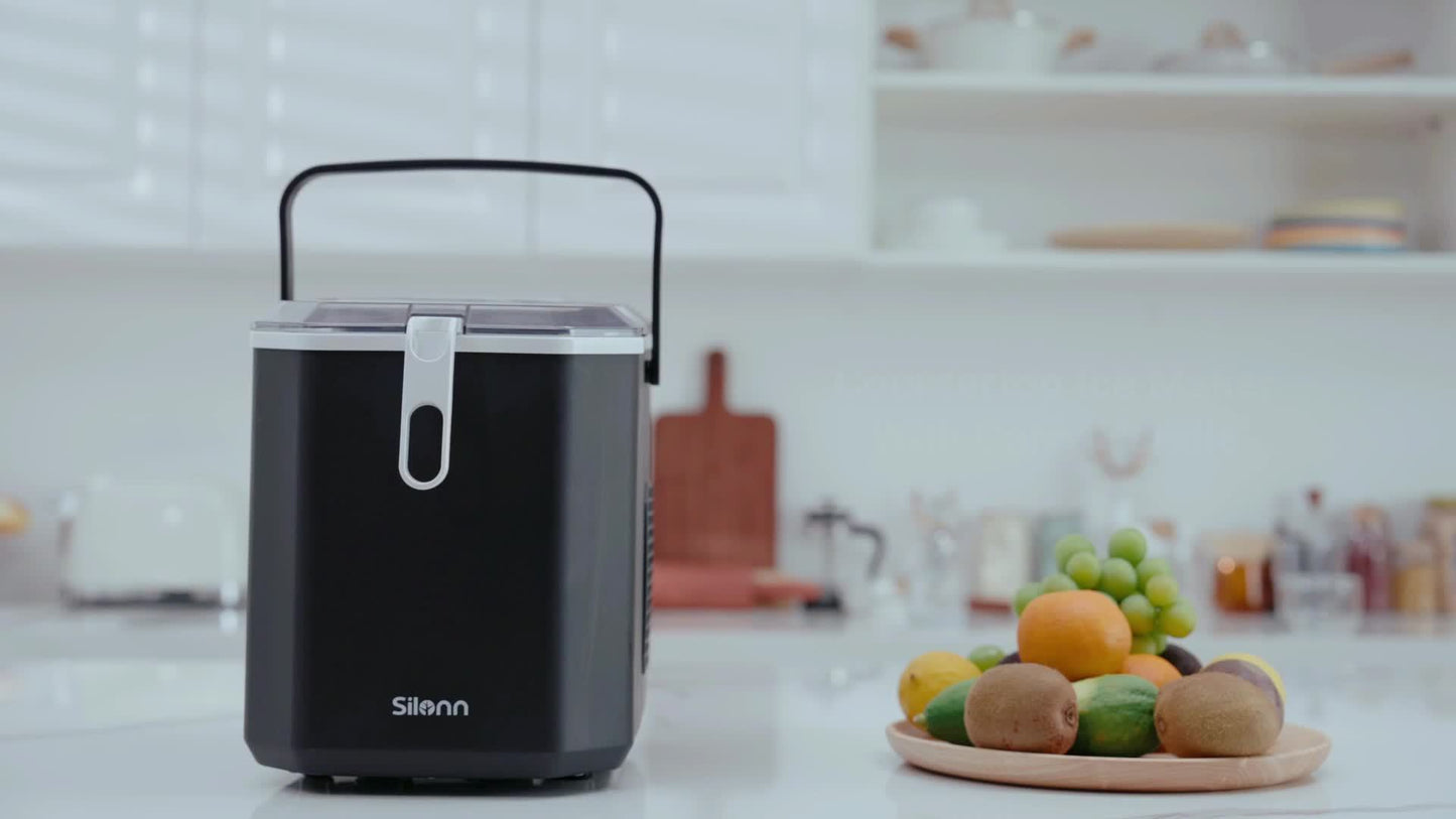 [33/35lb Golden Nugget Ice Maker] 33/35 Pound Golden Nugget Ice Machine And 26 Pound Bullet Ice Machine, Portable Automatic Cleaning Chewing Ice Maker, One Click Operation For Home/kitchen/camping Ice Maker Machine With Baske