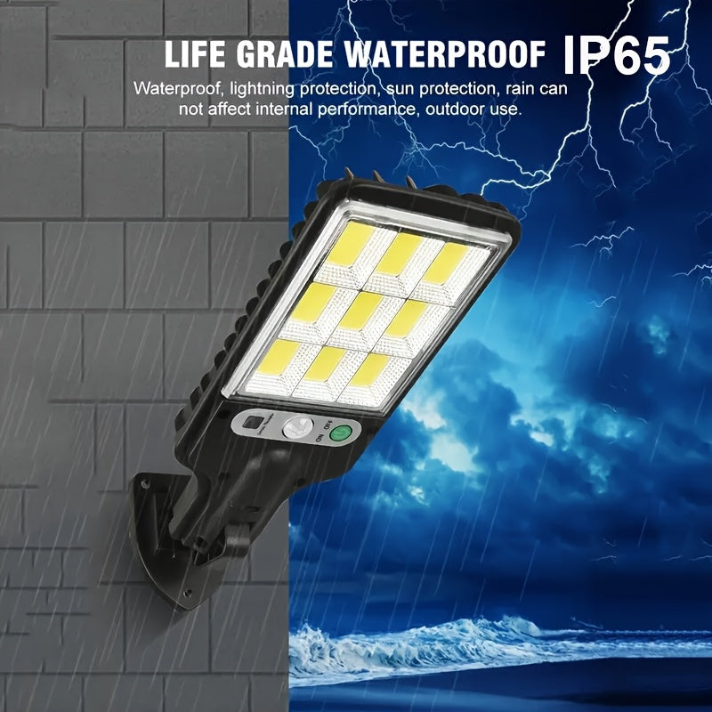 8pcs Solar Street Light Outdoor 108 COB LED Motion Sensor Security Lights with Reflector 3 Modes Flood Lamp for Garden Patio Yard Path Parking