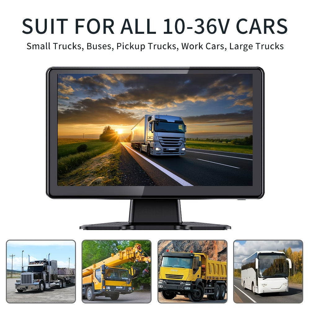 1pc 10.1" Touch Screen LCD Monitor with 4 Wired 1080P Cameras, 64GB DVR Recorder, 12V-36V ACC Power Supply, 4-Point Surveillance Display for Truck RV Trailer Semi Box Truck and Bus