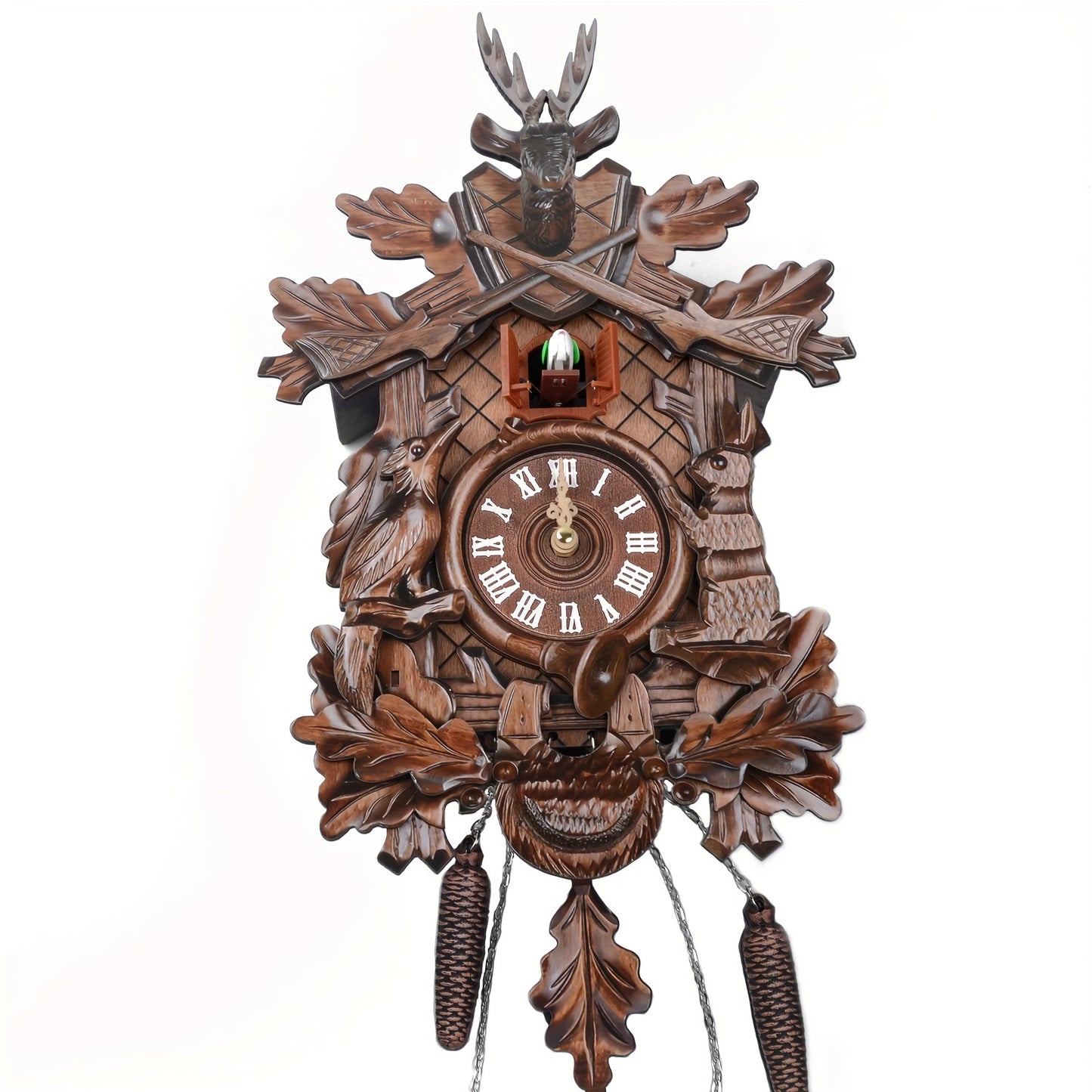 European Cuckoo Clock - Fine Carving, Handmade, And Daily Cooing From 7:00 To 21:00