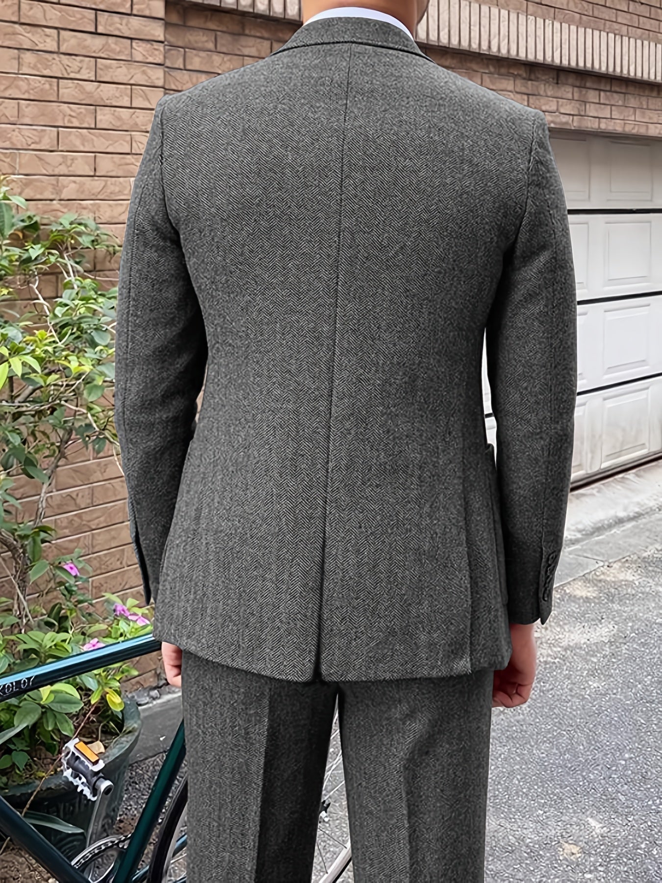 Men's 3 Piece Tweed Suit Wool Blend Herringbone Formal Wedding Party Event Vintage Western Casual Business Workwear Suit