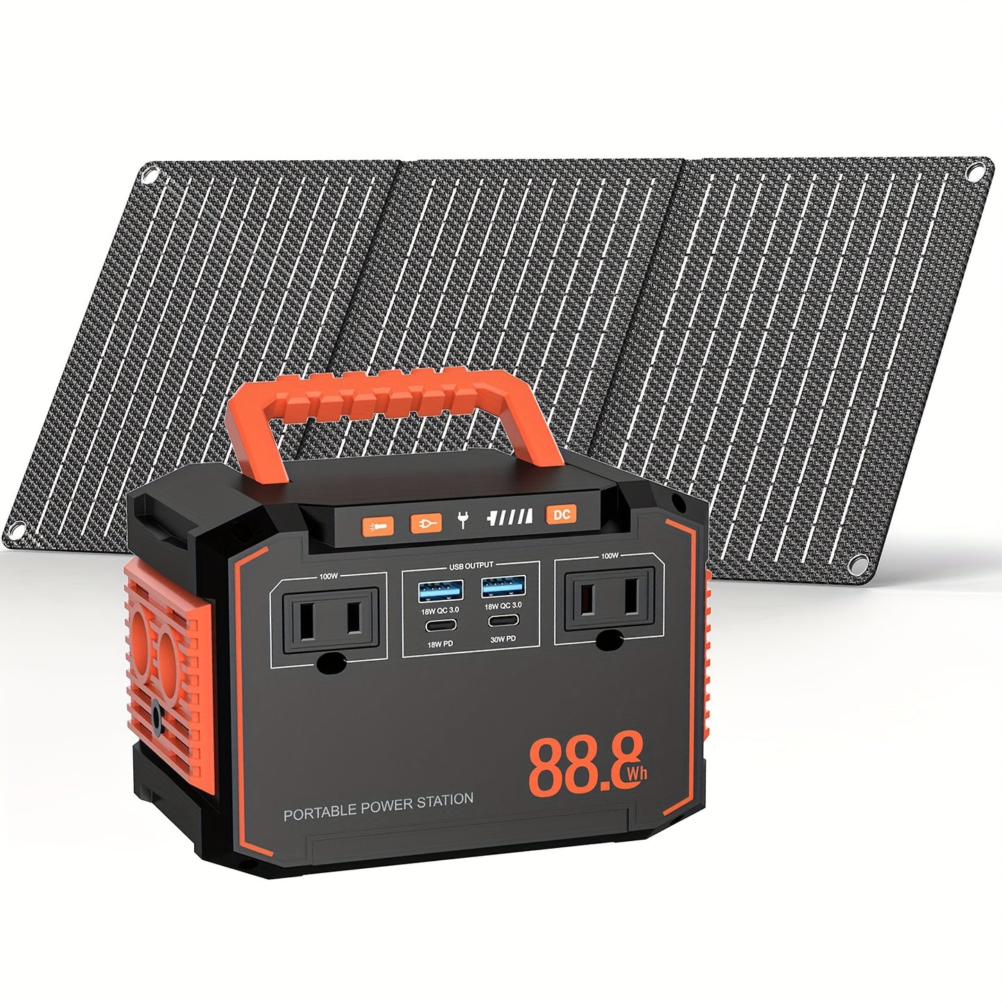 100W 300W Portable Camping Power Station 88.8Wh 111Wh 240Wh With AC USB-C PD USB QC3.0 DC Output LED Emergency Power Light For Outdoor Camping RV Traveling Emergencies