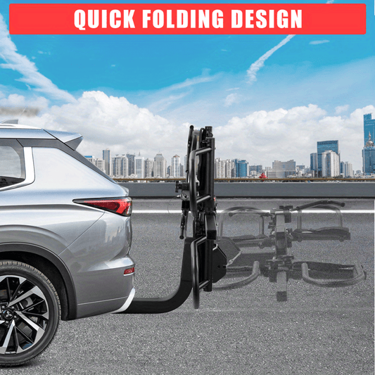 2-Bicycle Carrier with Lock Pin for Car, Folding Hitch Mount Bike Rack 2" Receiver