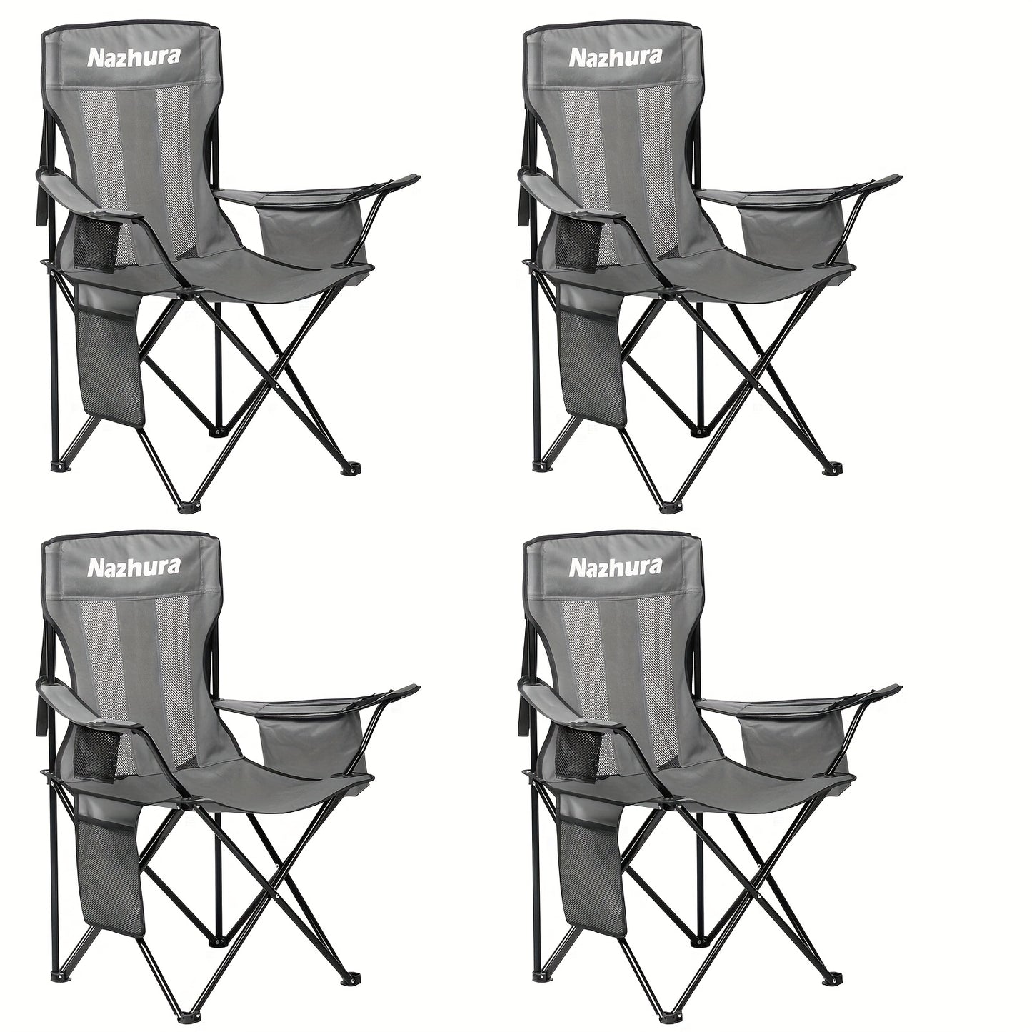 2/4pcs Folding Chair, Camping Chair with a Weight Capacity of 450Lbs, Breathable Mesh Design, Foldable for Easy Carrying. Get Once to Meet The Needs of The Whole Family. Suitable for Camping Trips And Courtyard Use.