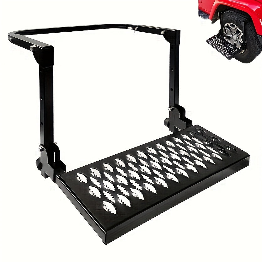 Kairay Folding Tire Step Portable Wheel Step Adjustable Height and Width Non Slip for Truck SUV Pickup Maximum 350 Pounds Suitable for Maximum Tire Width of 14 Inches Truck Accessories for Men Pickup Accessories