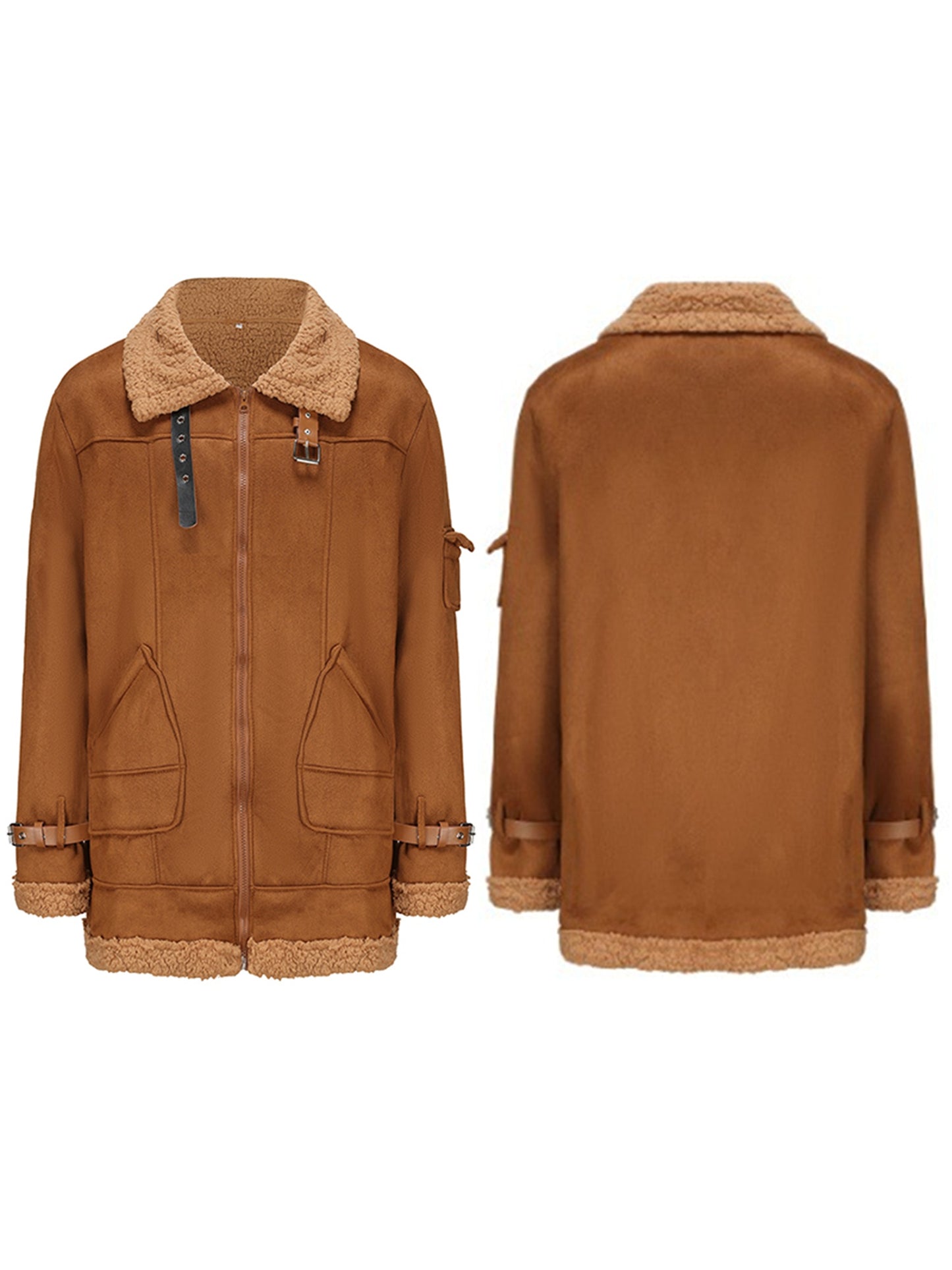 Men's Casual High Neck Fleece-Lined Jacket, Polyester 95%, Solid Color, Non-Stretch Fabric, Skinny Fit, with Zipper Closure and Contrast Pockets for Winter
