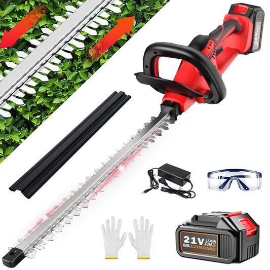 Electric Bush Trimmer 20V Cordless Hedge Trimmer 1400 RPM Lightweight Compact Battery Included