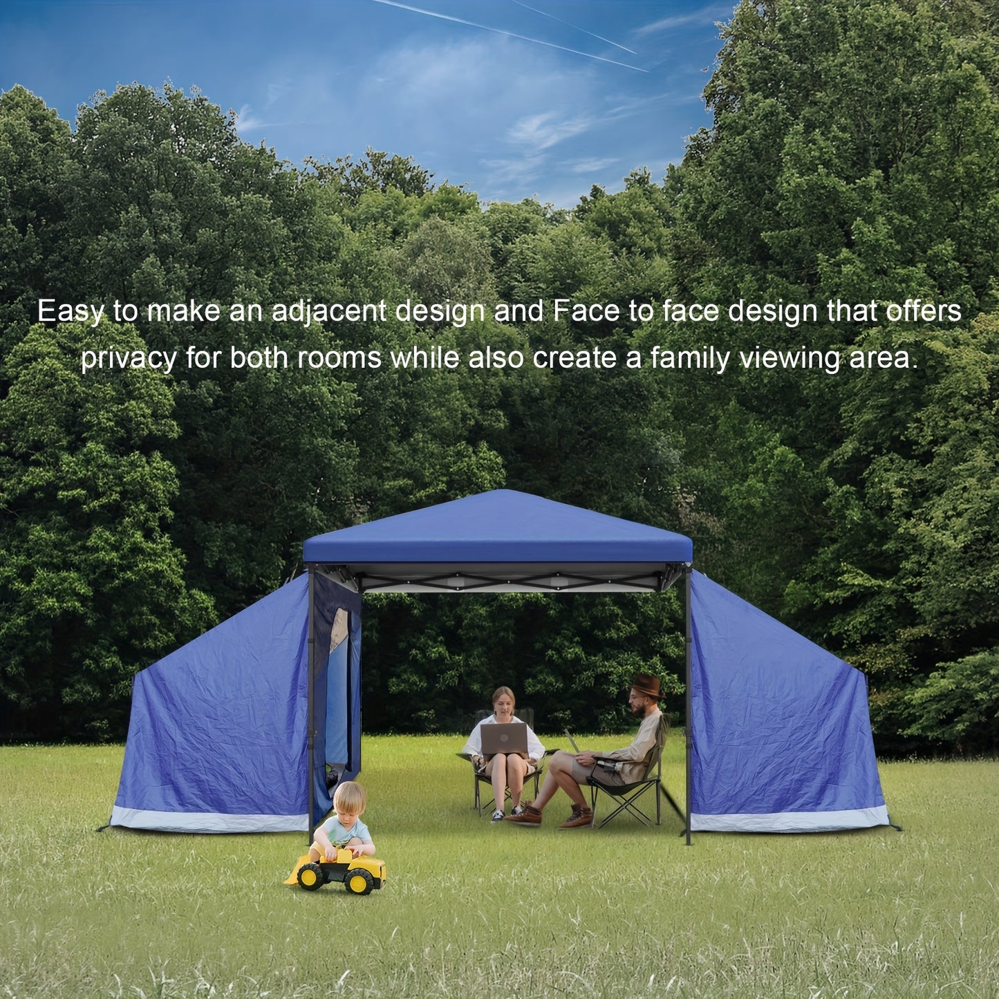Kampkeeper Side Tent for 10 Foot by 10 Foot Pop Up Canopy Easy Set Up Gazebo Compatible with 10 Foot Wide Tents Blue Only Side Tent