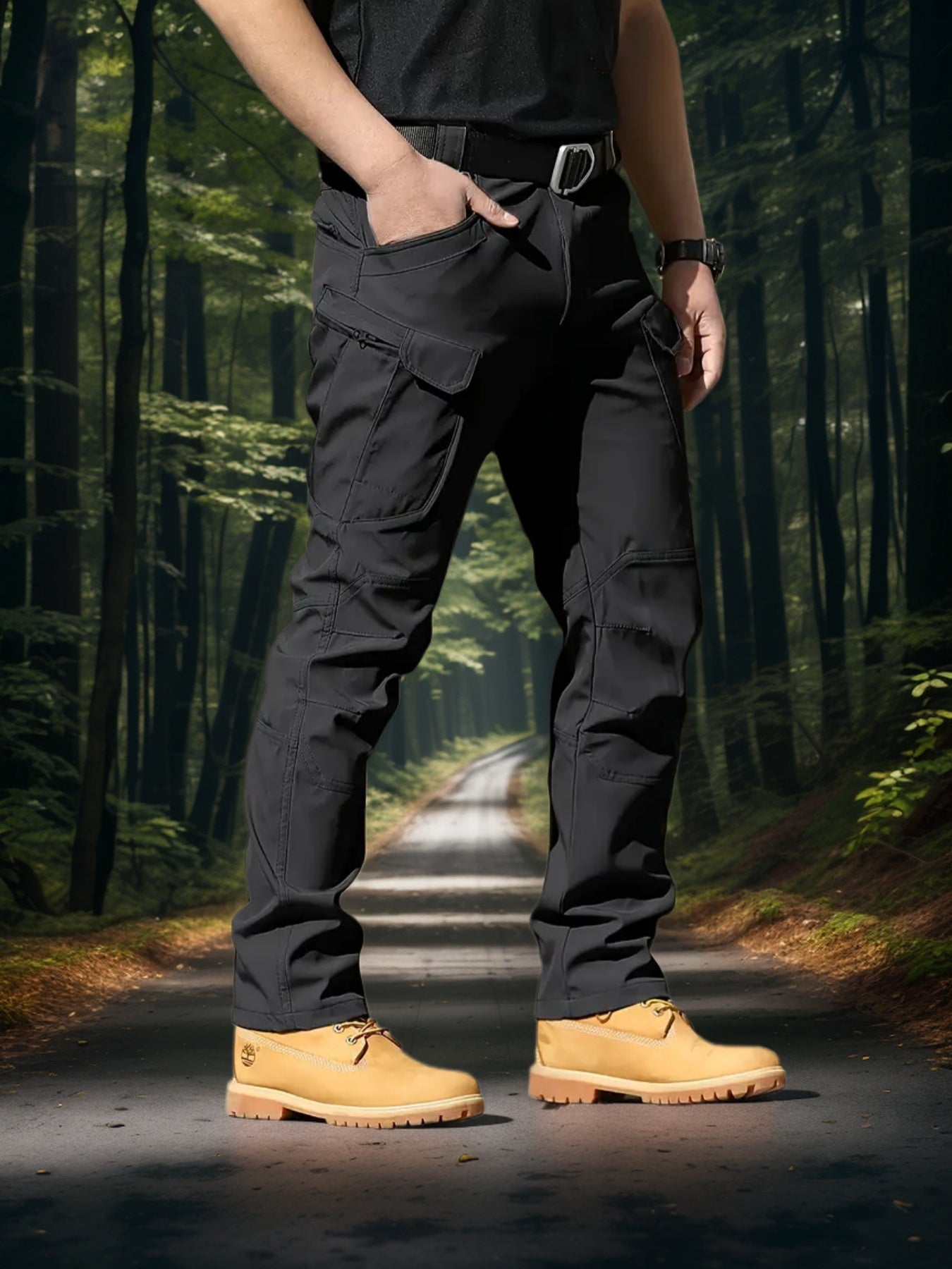 4 Pairs Men's High Performance Tactical Cargo Pants Durable Tear Resistant Fabric Multi Pocket Design All Season Regular Fit for Outdoor Hiking Camping Training and Construction Work