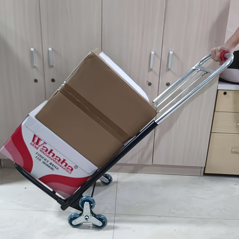 1pc Heavy Duty Folding Hand Truck with Adjustable Buckle Gear, Stair Climbing Wheels, and Portable Lift Hand Truck for Transporting and Shopping, Foldable Hand Truck