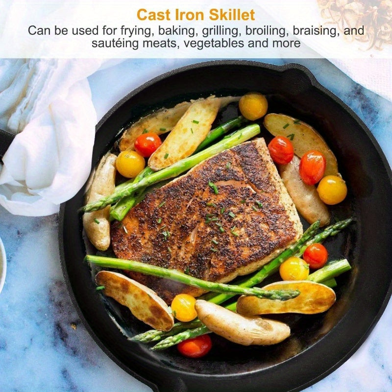3 Piece Preseasoned Cast Iron Skillet Set 6810 Inch Non Stick Oven Safe Cookware Heat Resistant Frying Pan