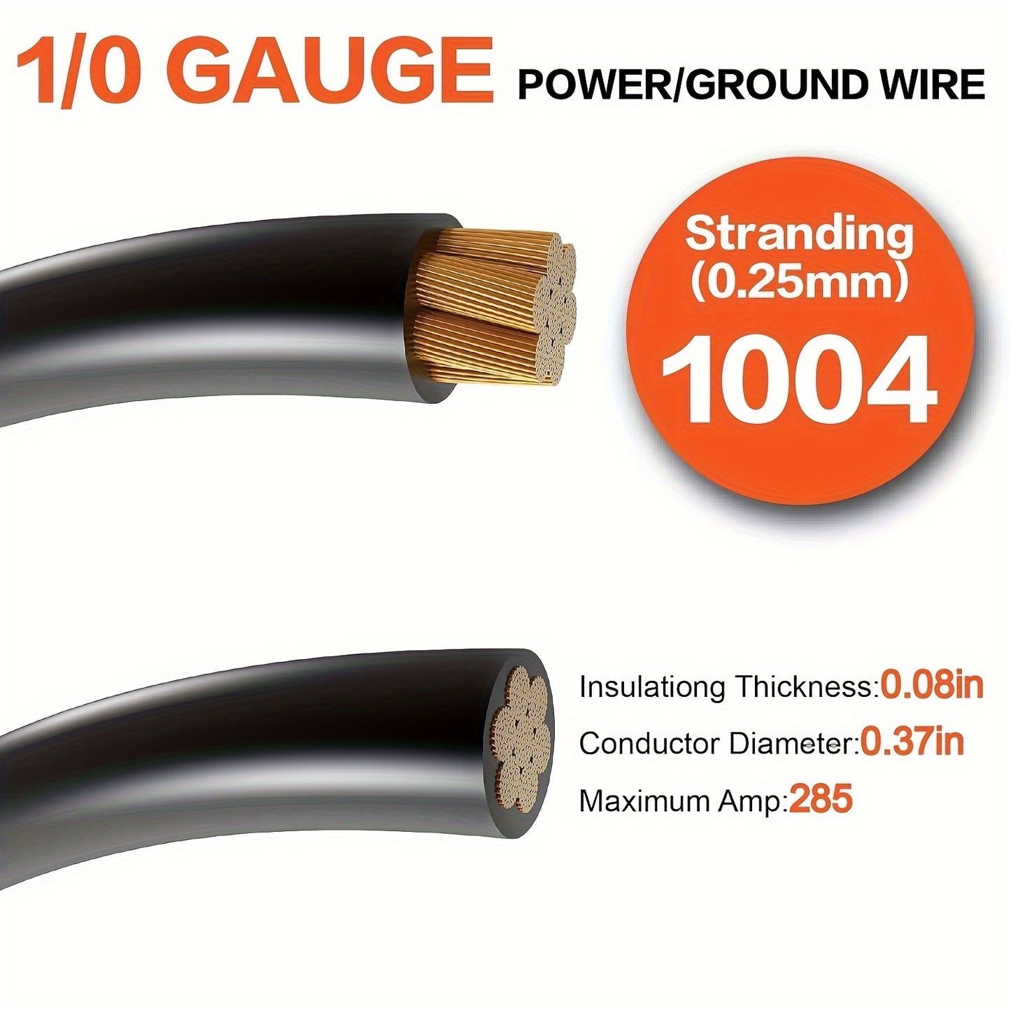 1/0 Gauge Wires (20 Feet Each - Red/black), (25 Feet Each - Red/black) Copper-clad Aluminum CCA - Primary Automotive Wires, Automotive Amplifier Power And Ground Cables, Car Audio Speaker Battery Cables, Solar, Automotive, RV